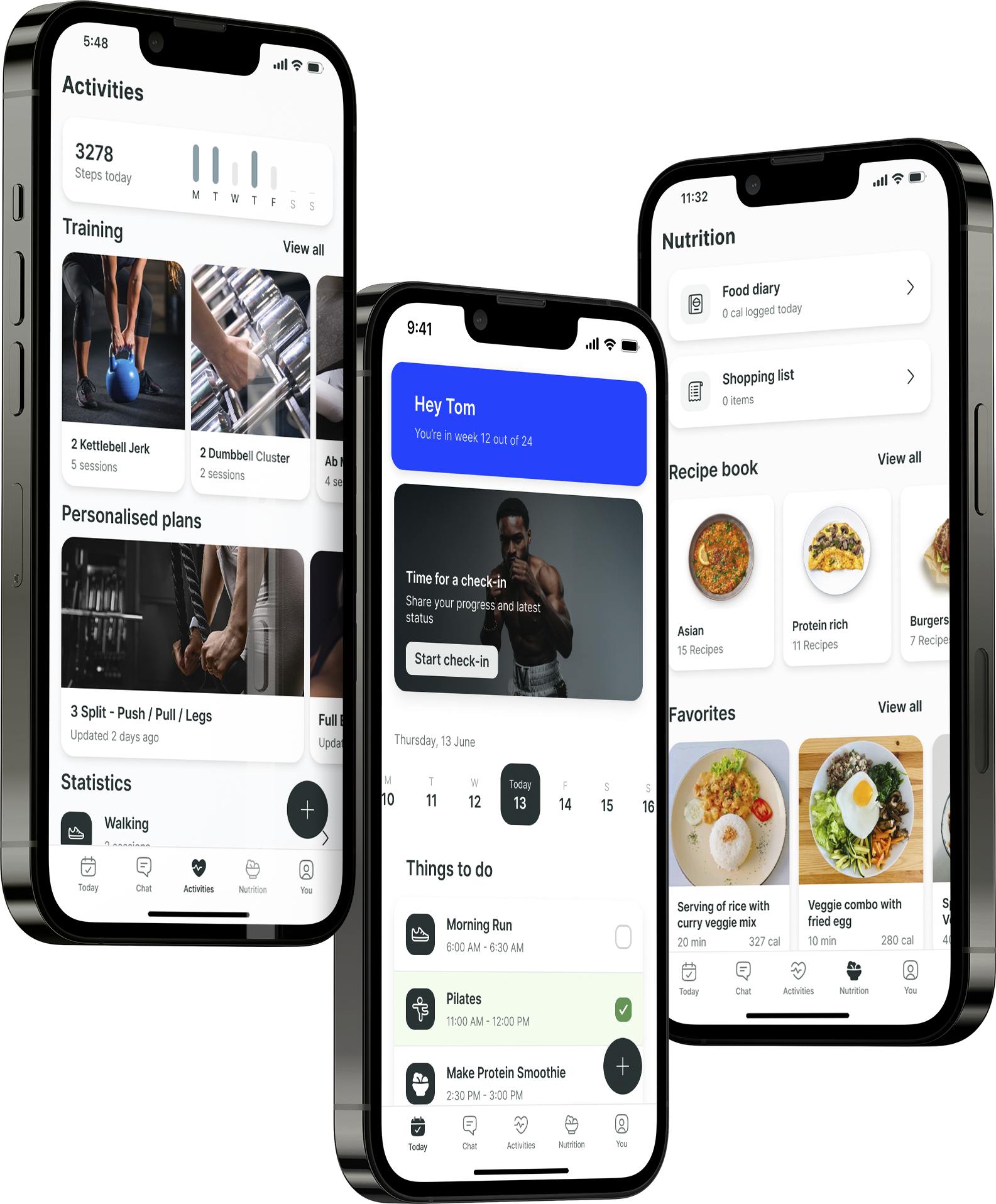A mockup of the coaching app showcasing the features.